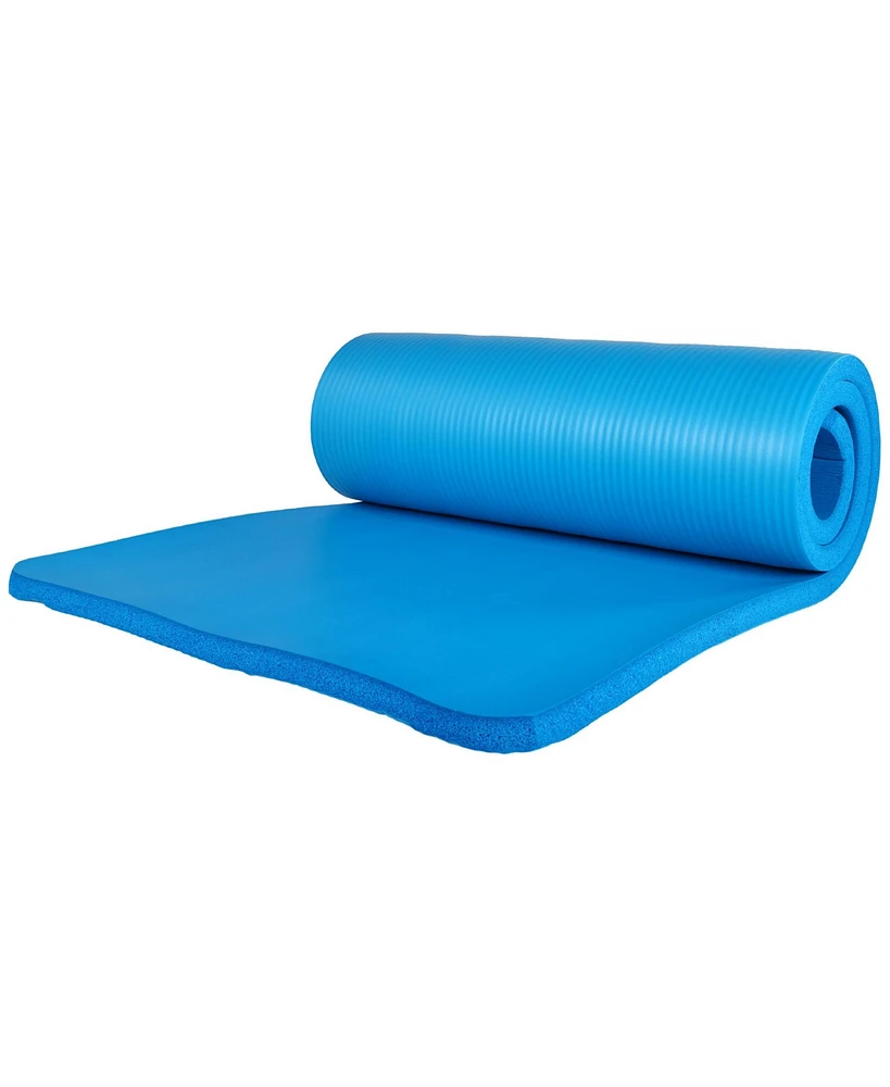 BalanceFrom Fitness 71"x24" Anti Tear Yoga Mat w/Strap, Knee Pad & Blocks