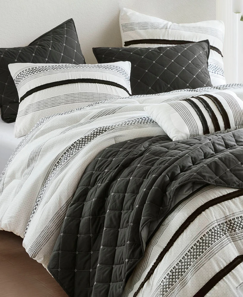 Madison Park Carolina Stripe 7-Pc. Comforter Set, Full/Queen
