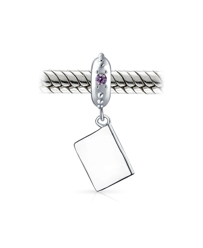 Bling Jewelry Oxidized .925 Sterling Silver Traveler Vacation Passport Dangle Charm Bead