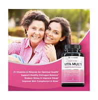 Vitauthority Vita Multi Women's Multivitamin Capsules, Supports Youthful Complexion, Healthy Cortisol and Estrogen Balance with Ashwagandha, Vitauthor