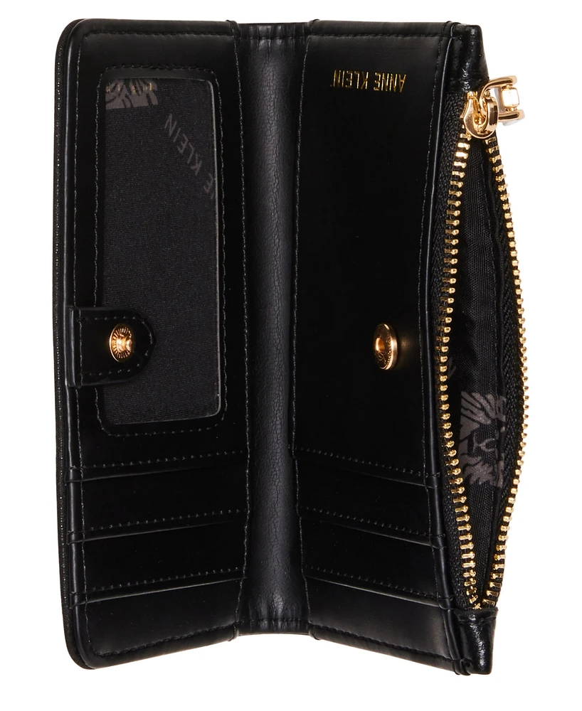 Ak 2 piece gift set with rhinestone zip clutch and card case