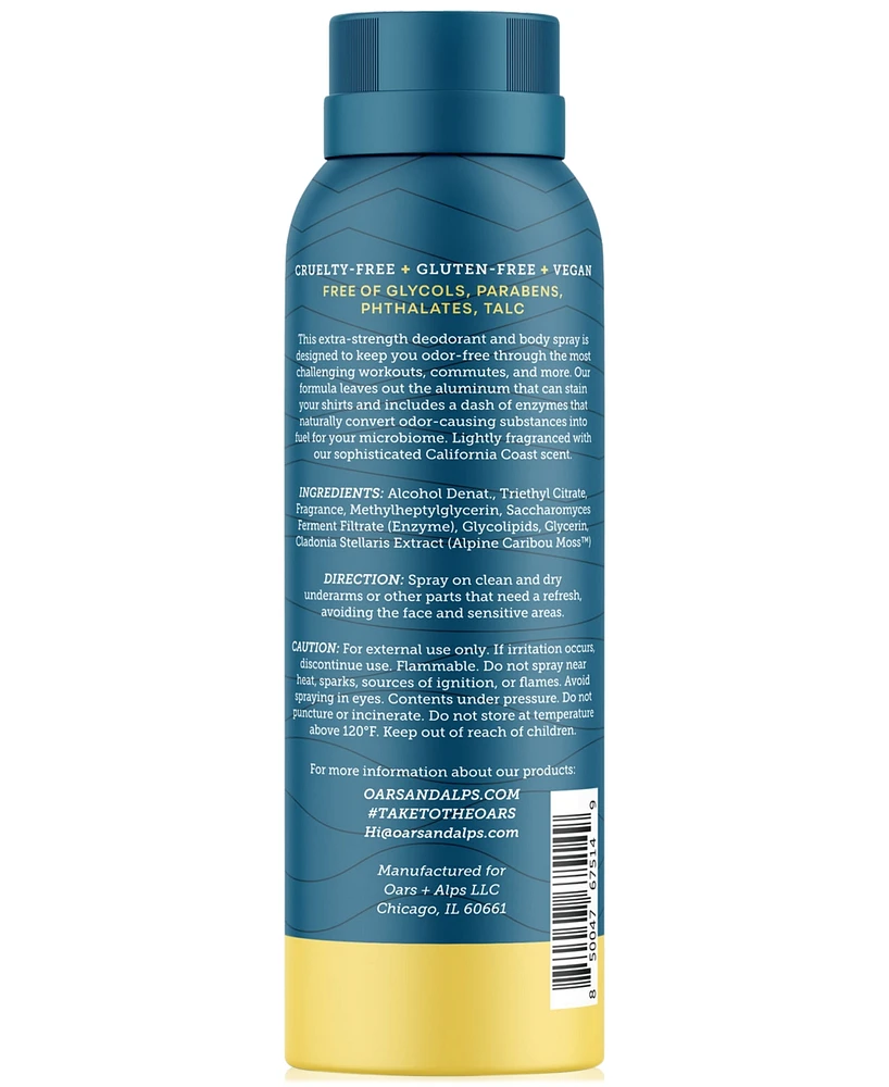 Oars + Alps California Coast Deodorant Spray, 3.4 oz.