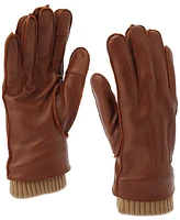 Tommy Hilfiger Men's Double Layer Cuff Leather Gloves