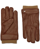 Tommy Hilfiger Men's Double Layer Cuff Leather Gloves
