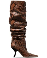 Michael Michael Kors Women's Luna Leather Snake Knee High Slouch Boots