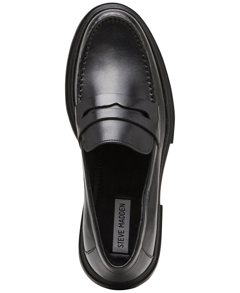Steve Madden Men's Akkron Leather Lug-Sole Penny Loafers
