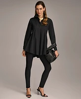Donna Karan New York Women's A-Line Button Down Poplin Tunic