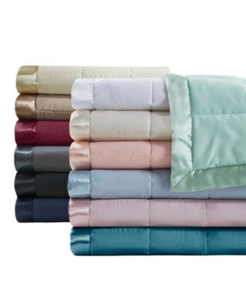 Madison Park Windom Lightweight Down Alternative Satin Trim Blanket