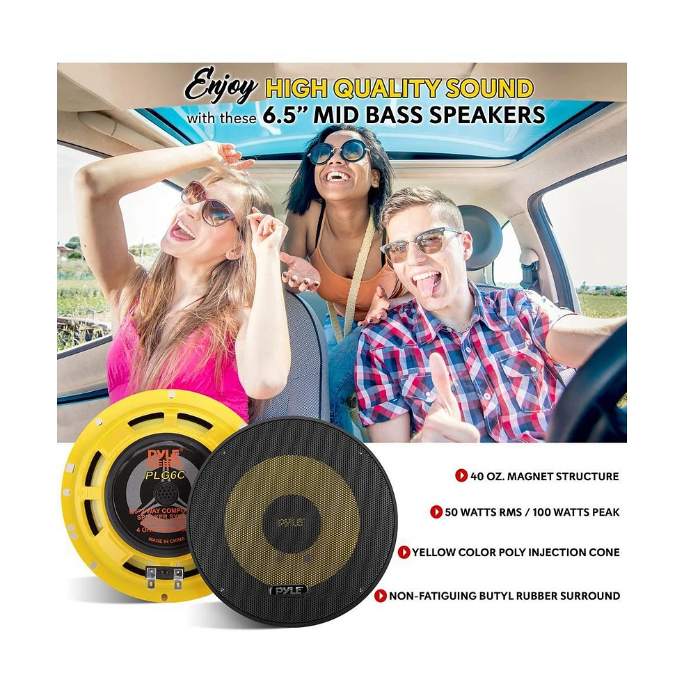 Pyle 6.5" Component Car Speaker Kit, 400 Watt, 2-Way System