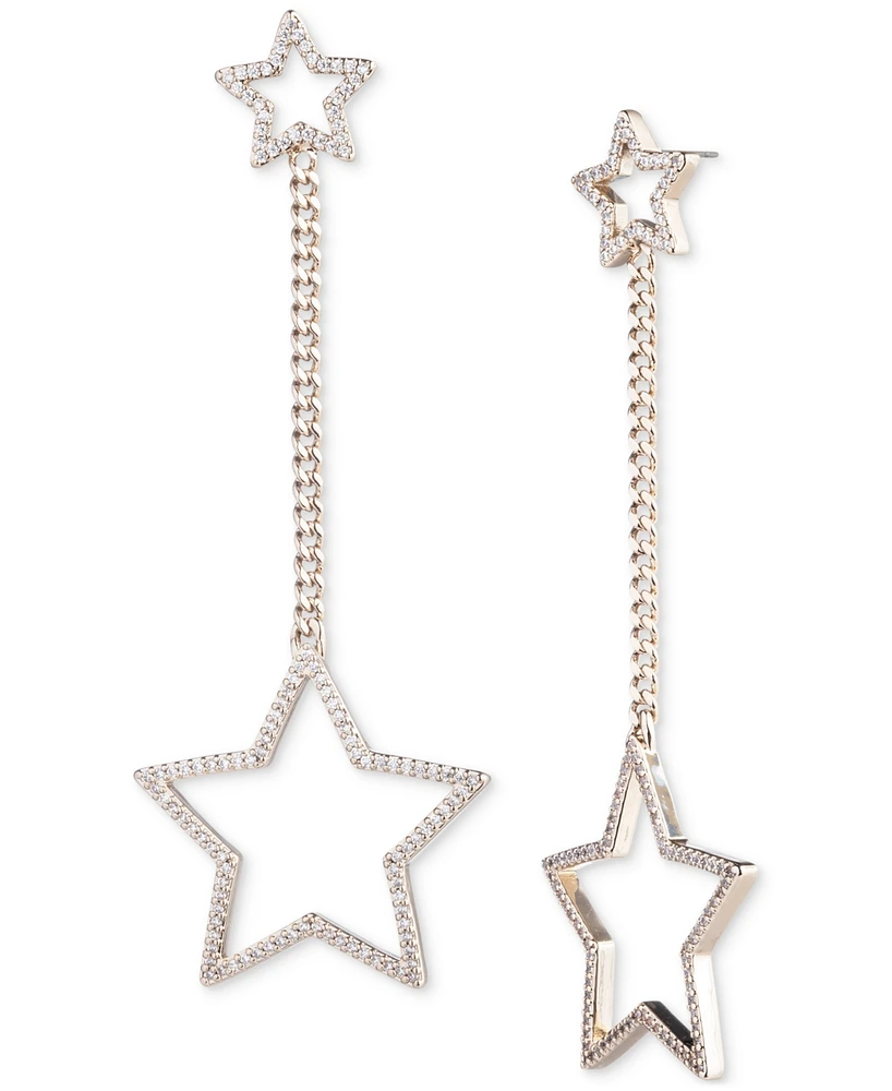 Emily in Paris Gold-Tone Pave Star Statement Earrings