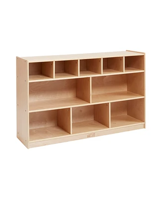 ECR4Kids 5+5 Mobile Storage and Tray Cabinet, Natural, 1