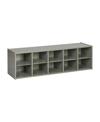 ECR4Kids Streamline 10 Cubby Tray Storage Cabinet, 2x5, Natural, 1