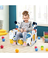 Kids Sofa Chair Foam Filled Armchair Dinosaur Toddler Couch with Cover & Pillow