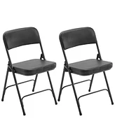 Set of 2 Metal Folding Chairs with Padded Seat and Back Ideal for Home and Office Use