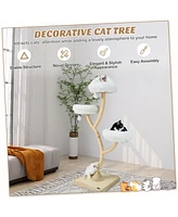 70 Inch Tall Cat Tree 4-Layer Tower with 3 Perches and Dangling Balls
