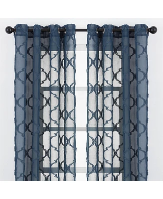 Chanasya Premium 2-Panel Faux Linen Shimmer Textured Sheer Curtain Panels