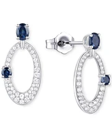 Ruby (5/8 ct. t.w.) & Diamond (1/3 Oval Doorknocker Drop Earrings 14k Gold (Also available Emerald Sapphire)