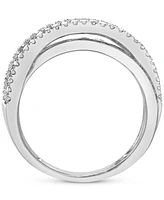 Diamond Crossover Statement Ring (1 ct. t.w.) in 14k White Gold