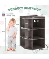 3-Tier Kids Corner Toy Storage Organizer with Usb Ports and Outlets 9 Cubbies