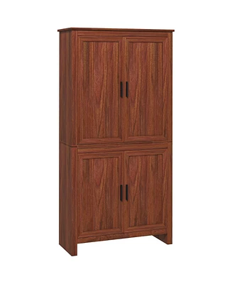 Homcom 64" Freesding Kitchen Pantry Food Storage Cabinet w/ Shelves,