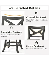 Swivel Bar Stools Set of Counter Height Chairs with Hollow Back Soft-padded Seat