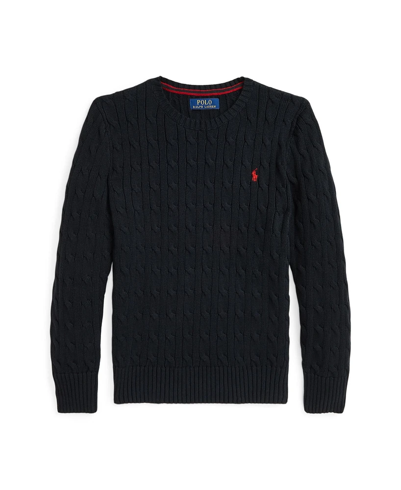 Polo Ralph Lauren Big Boys Cable- Knit Crewneck Sweater