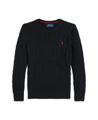 Polo Ralph Lauren Big Boys Cable- Knit Crewneck Sweater