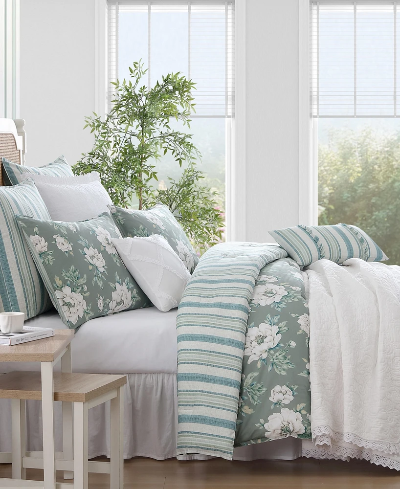 Laura Ashley Wisley Floral Reversible 5-Pc. Comforter Set, Twin