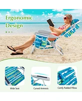 Pcs Folding Beach Chair Adult Lightweight Aluminum Camping Chair with Storage Bag
