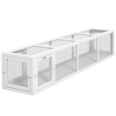 Outdoor Cat Tunnel with Extendable Design, 79" L Wooden Cat Run with Weather Protection, Connecting Inside and Outside, for Deck Patios, Balconie