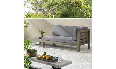 Oana Right Corner Bench And Coffee Table, Dark Grey