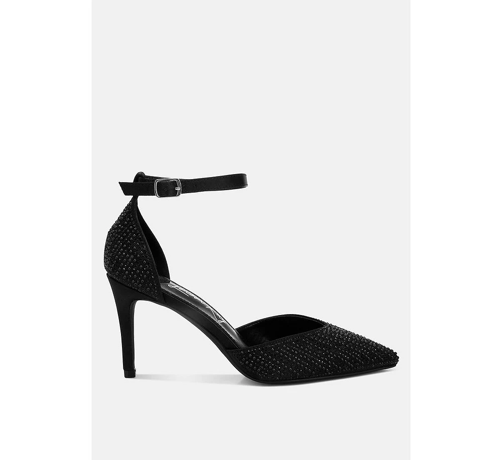 Wanda Pearls & Sequins Embellished Stiletto Sandals