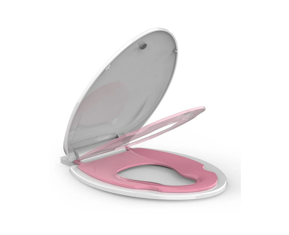 gaomon Toilet Seat Elongated,Toilet Seat with Toddler Seat Built in, Potty Training Toilet Seat Elongated Fits Both Adult and Child, with Soft Close,