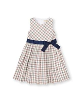 Hope & Henry Toddler Girls Sleeveless Stretch Poplin Sash Dress