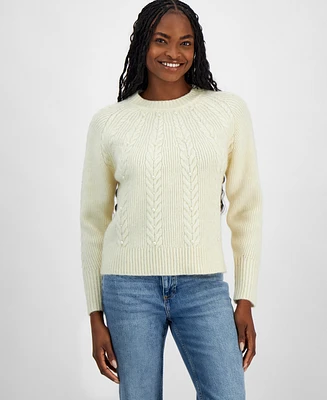 On 34th Women's Crewneck Faux-Pearl Embellished Sweater