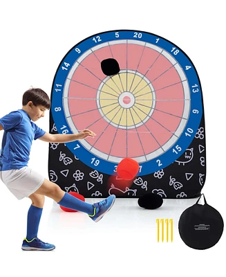 Large Dart Board for Kids with 4 Kick Balls, Carrying Bag Giant Outdoor
