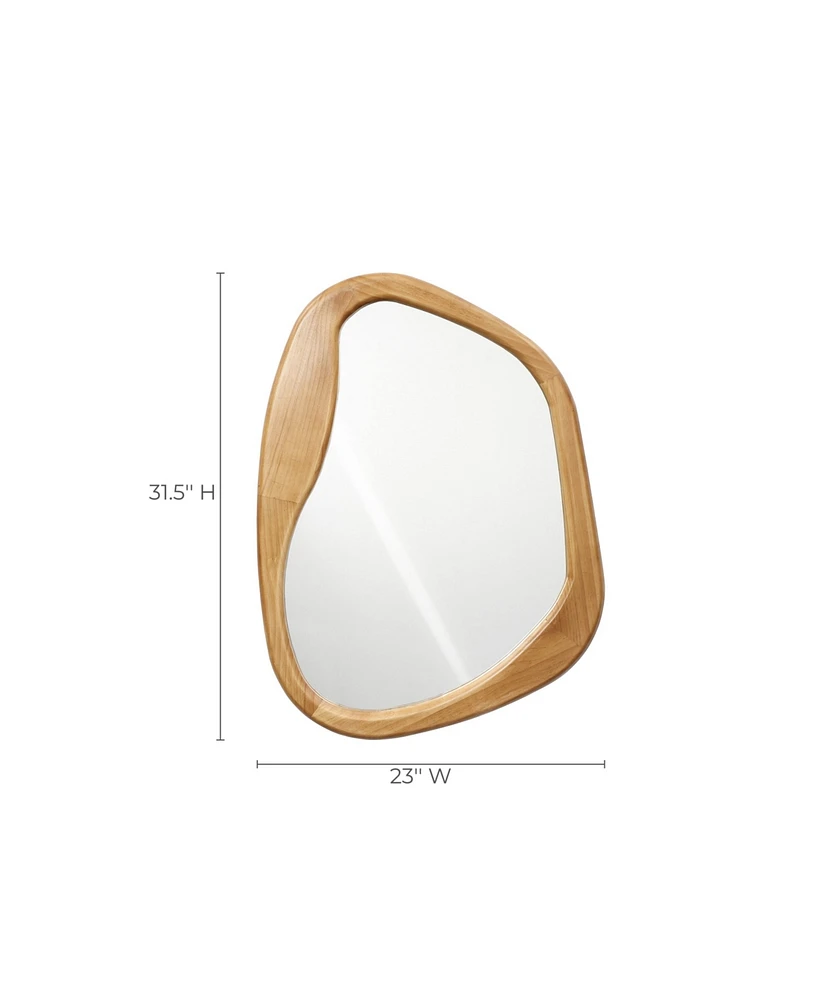 LuxenHome Freeform Pine Wood Frame Oblong Wall Mirror