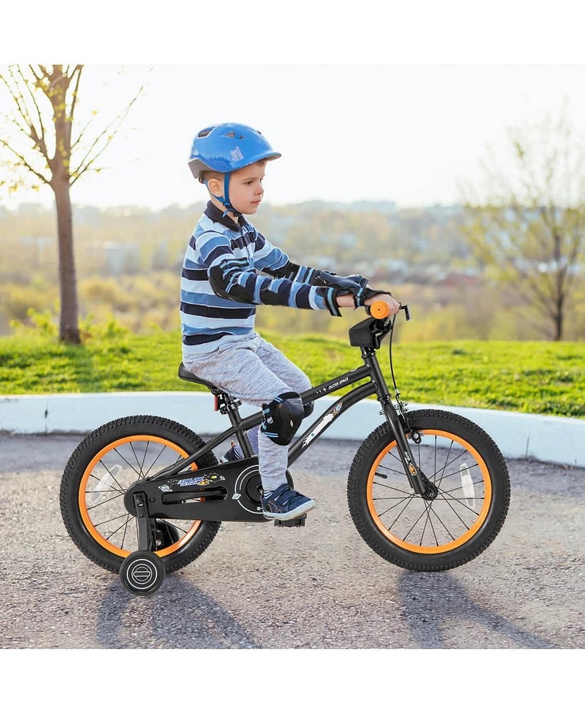 Costway 16-Inch Kid s Bike for 4-7 Years Old with Adjustable Saddle & Anti-slip Handlebar