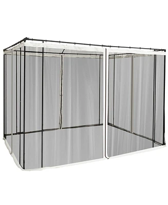 10' x 10' Replacement Mesh Sidewall Netting for Patio Gazebos and Canopy Tents with Zippers (Sidewall Only), Cream