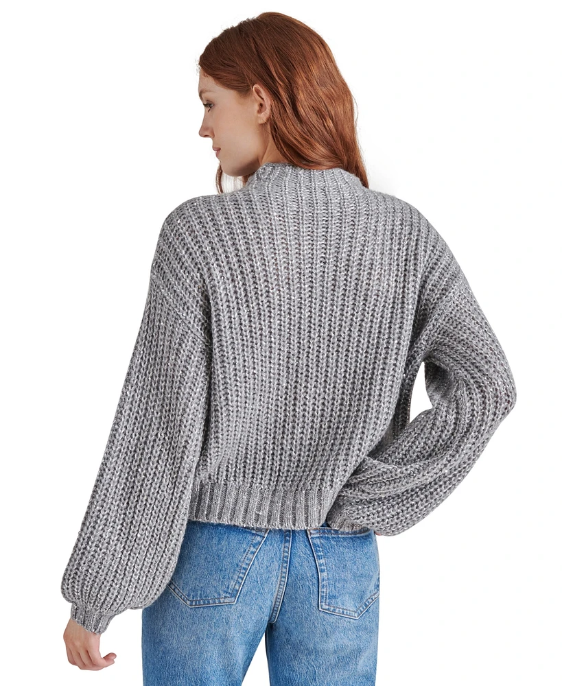 Steve Madden Women's Martina Sequined Mock-Neck Sweater