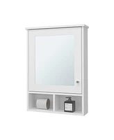 Fm Furniture Goodyear Medicine Cabinet in Melamine With a Towel Bar, White