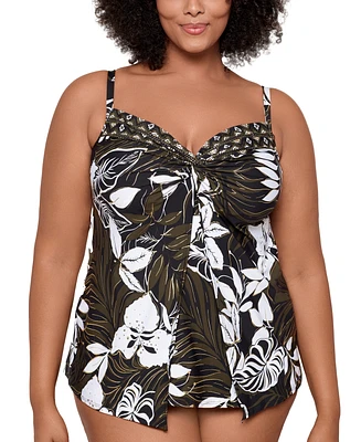 Miraclesuit Plus Size Elle Dorado Love Knot Underwired Tankini Top