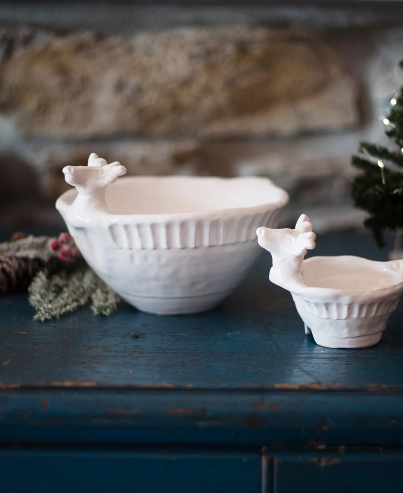 Vietri Pietra Natale Figural Deer Condiment Bowl