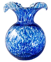 Vietri Hibiscus Glass Cobalt Tortoiseshell Medium Fluted Vase