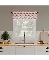 Christmas Pickup Truck Semi-Sheer Rod Pocket Kitchen Curtain Tier Pair