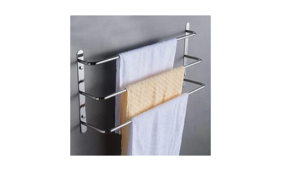 Three-Tier Towel Bar Rack – Sleek Hand-Polished Wall Mount for Bathroom or Kitchen