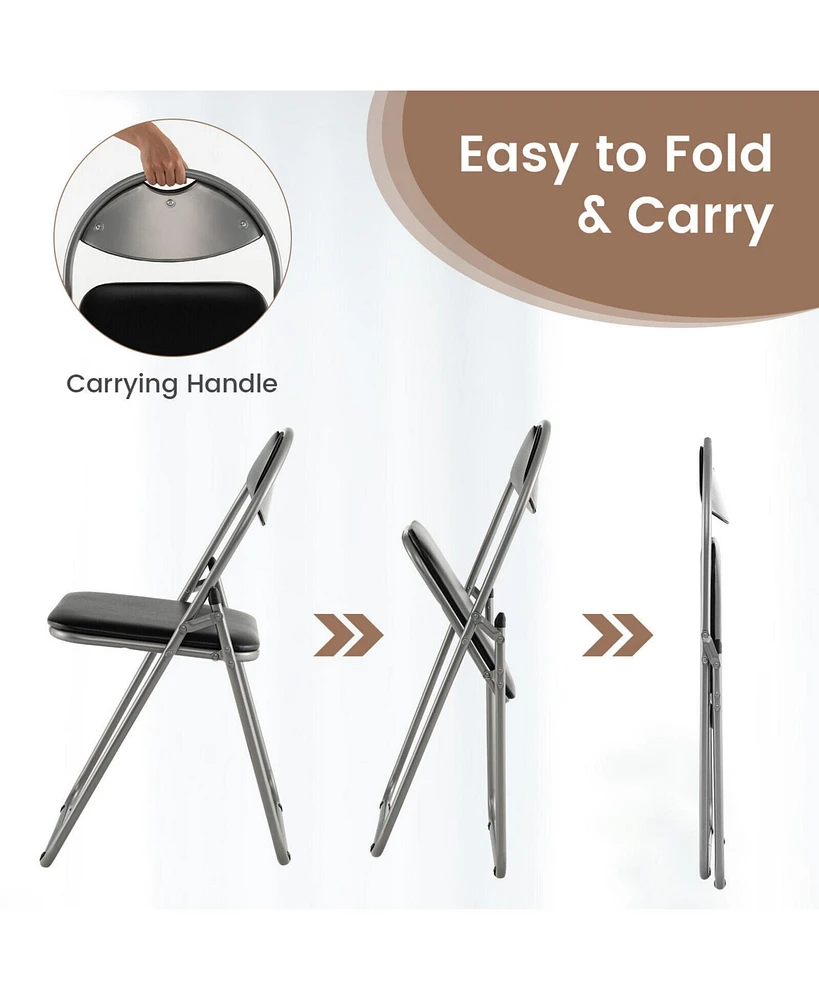 Sugift Pieces Portable Folding Dining Chairs Set with Carrying Handles