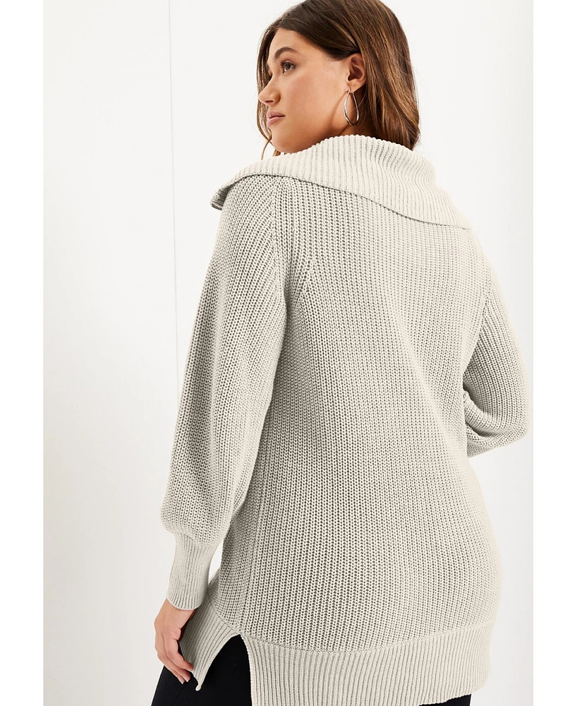 June + Vie Women's June + Vie Half-Zip Sweater