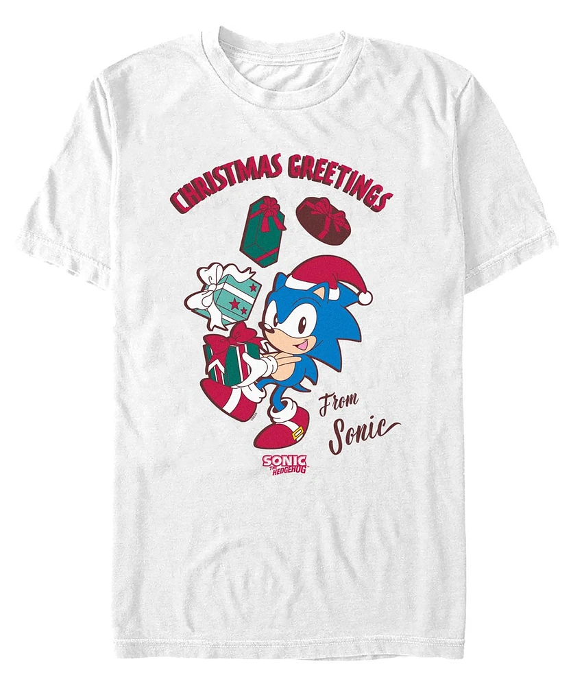 Fifth Sun Men's Merry Christmas Sonic Short Sleeve T-Shirt