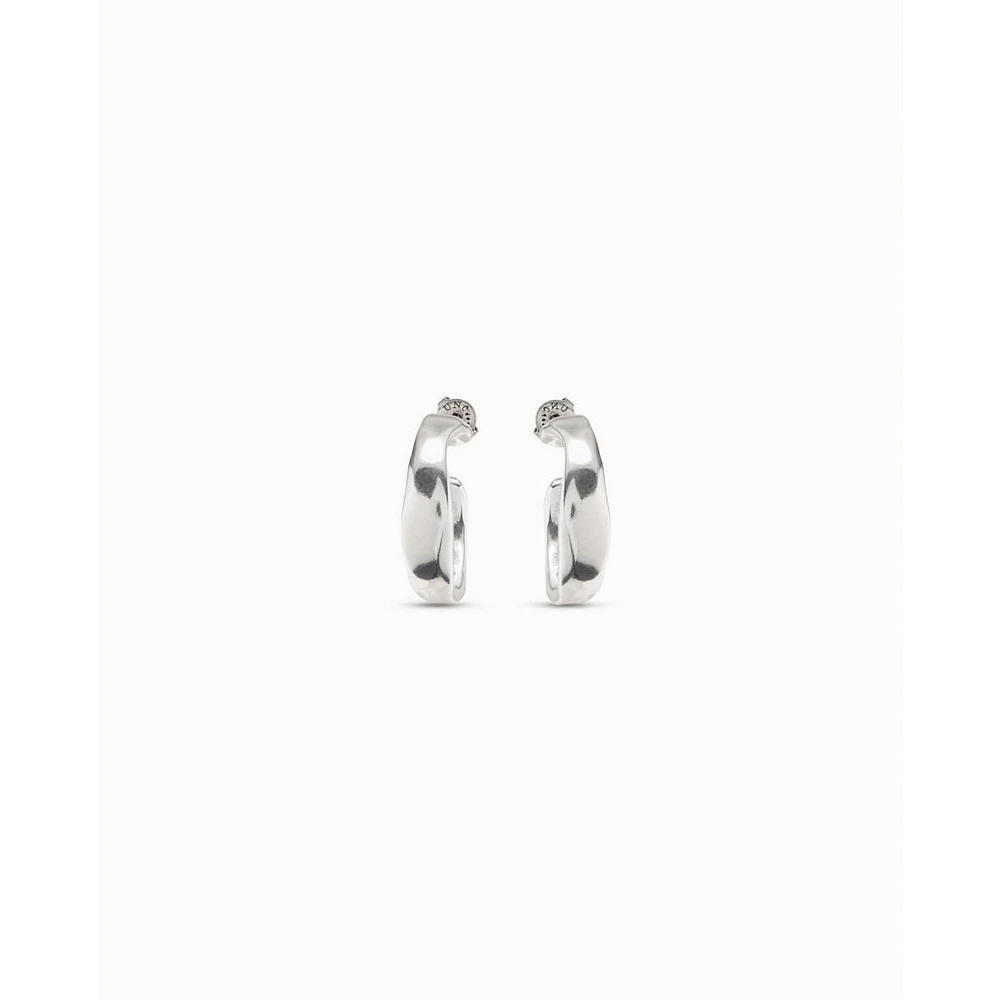 UNOde50 Sterling Silver Metal Clad Hoop Earrings